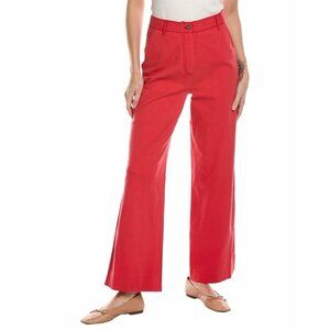 Frances Valentine Coral Red Charlotte Wide Leg Chino 6 Preppy Classic Summer